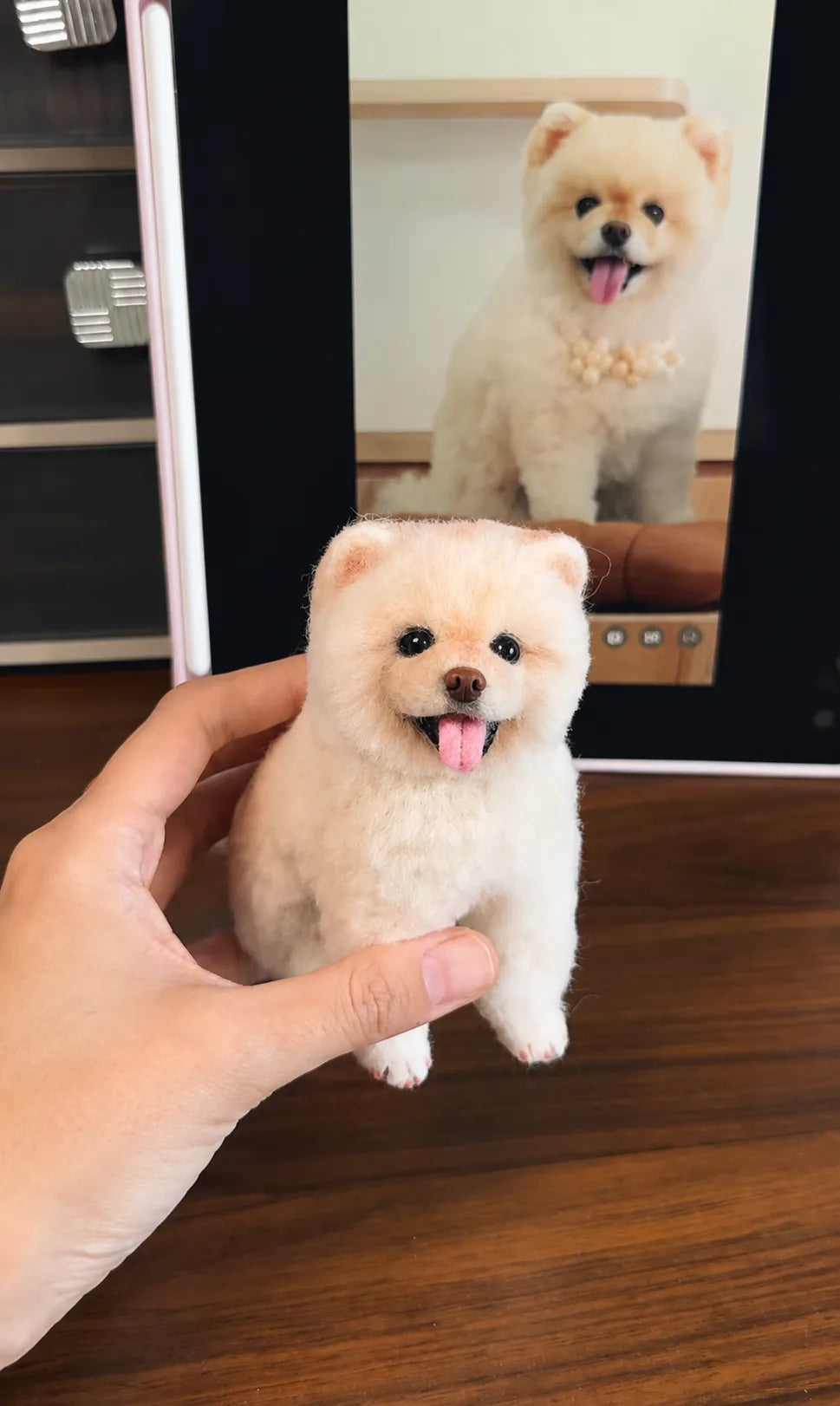 Finished custom felt pet keepsake