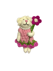 Little Flower Lamb Wool Felt Doll