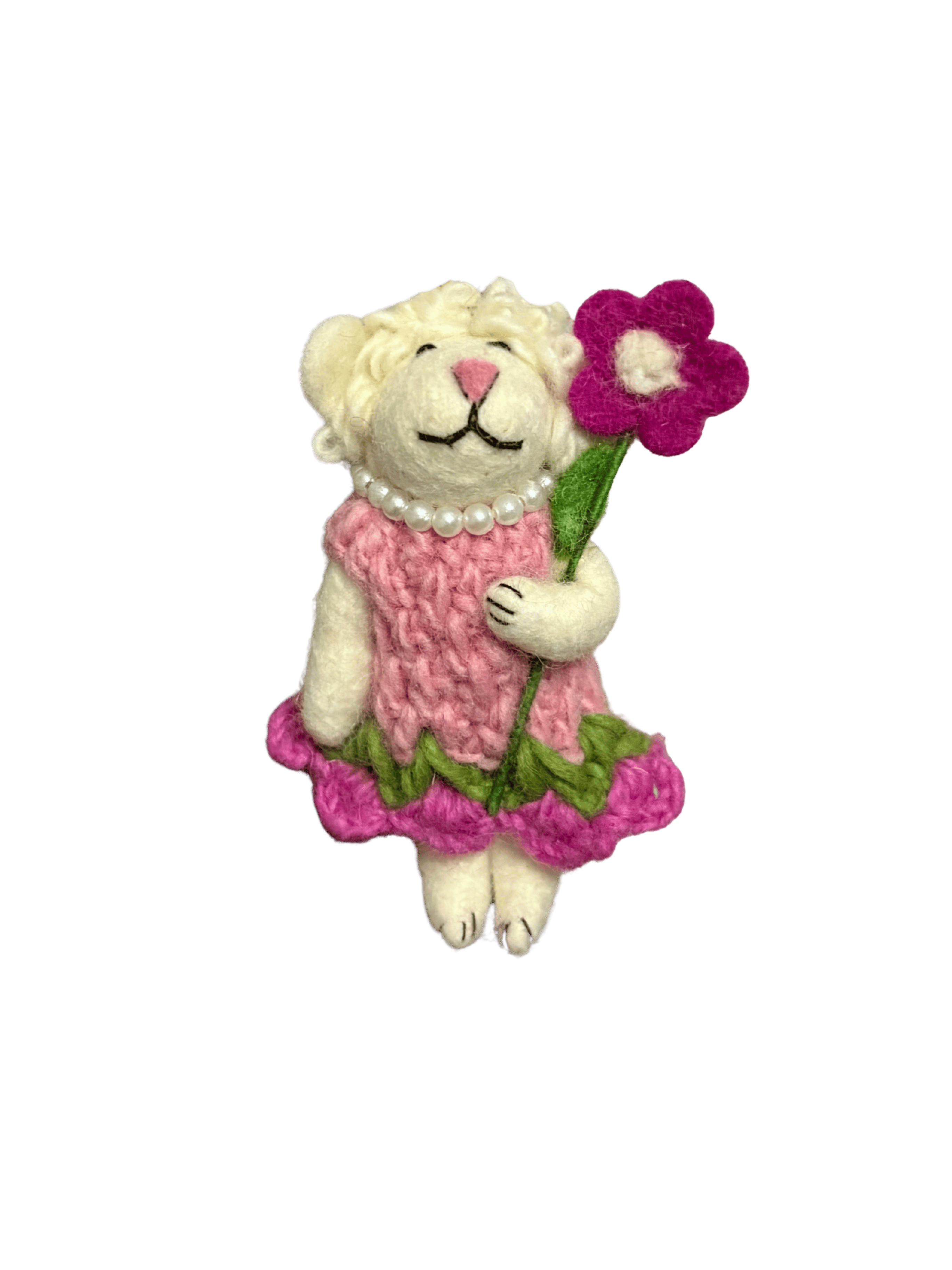 Little Flower Lamb Wool Felt Doll