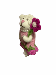 Little Flower Lamb Wool Felt Doll
