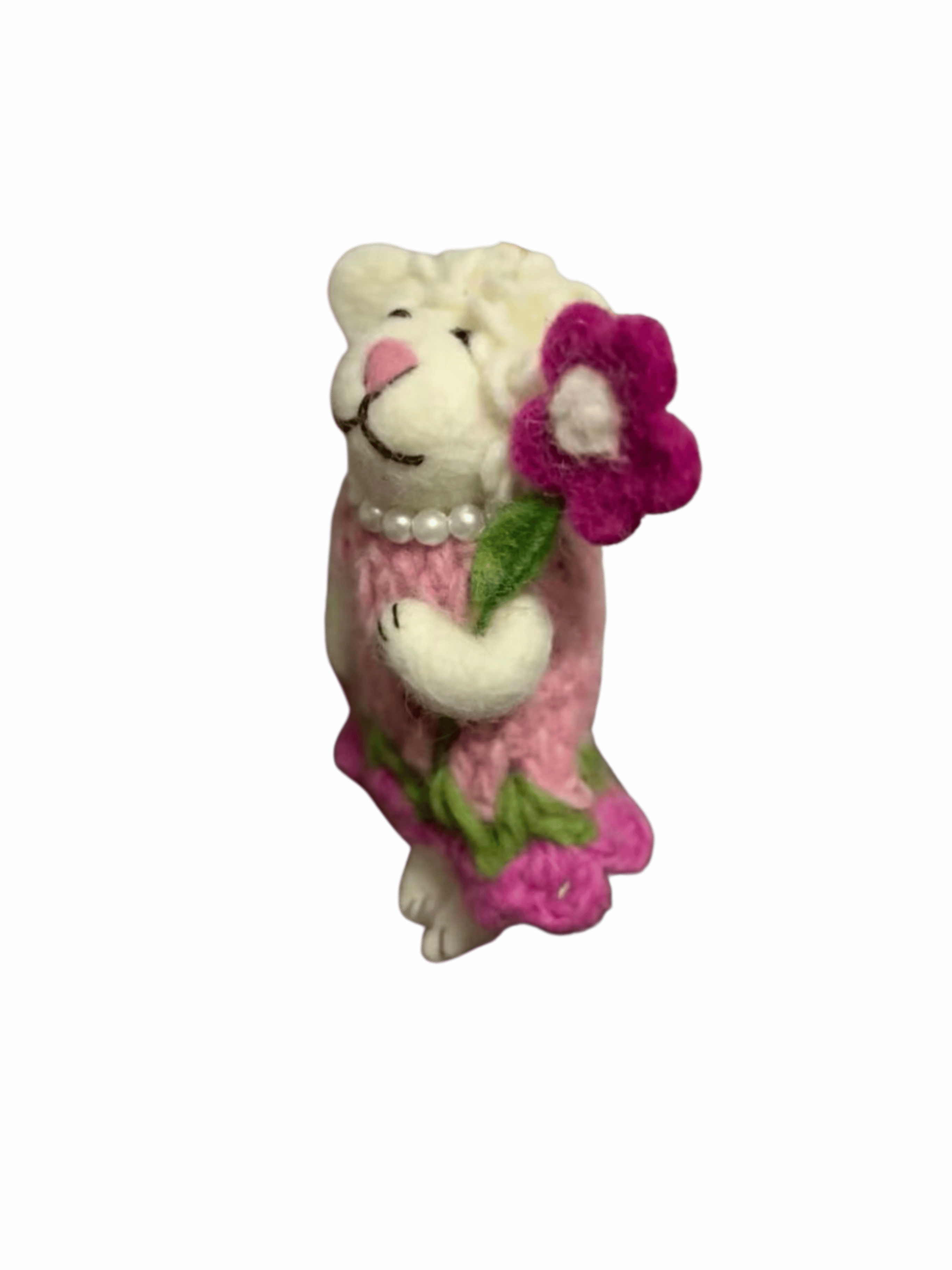Little Flower Lamb Wool Felt Doll