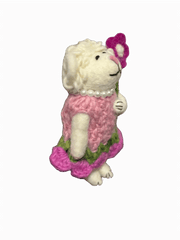 Little Flower Lamb Wool Felt Doll