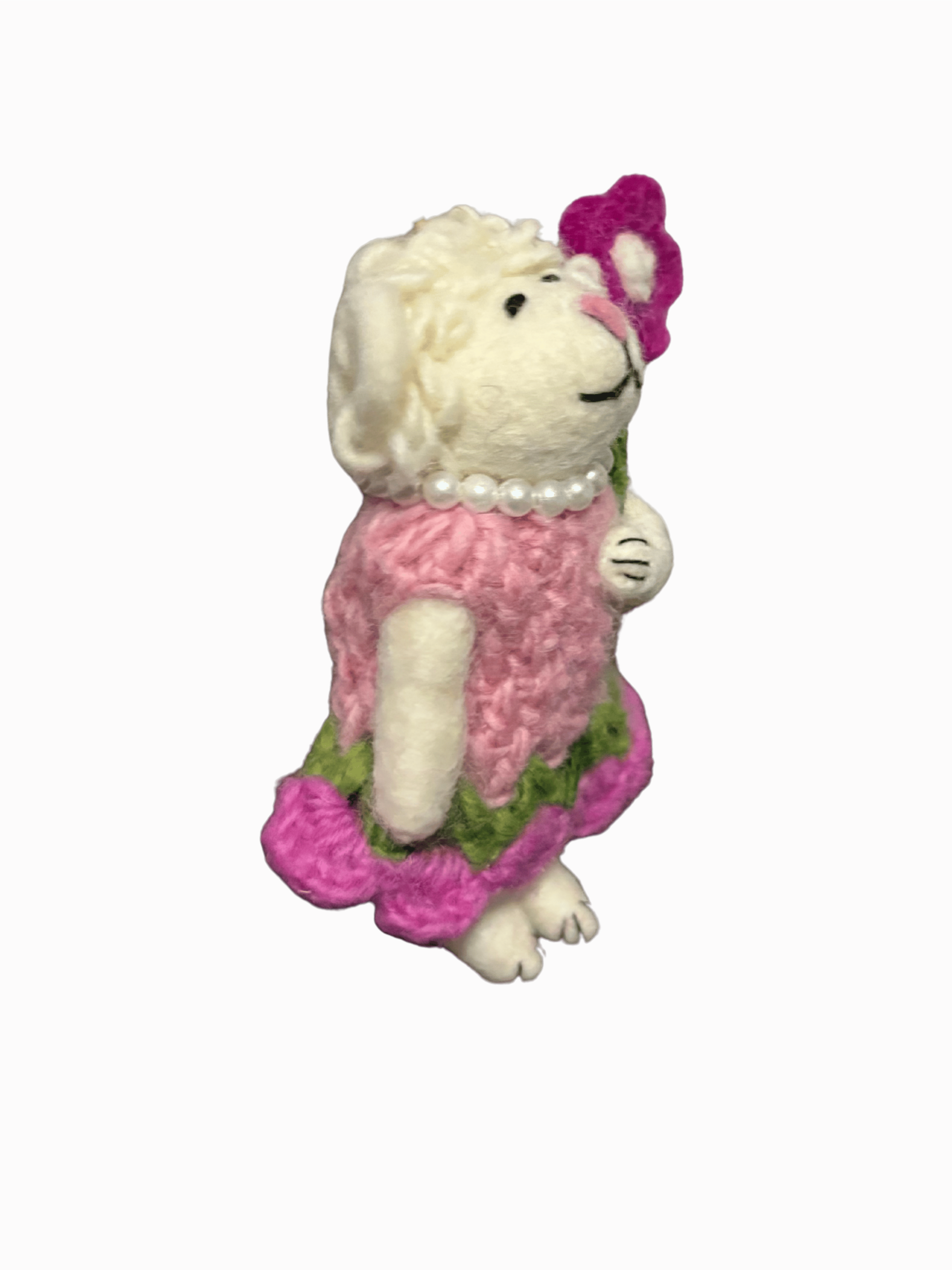 Little Flower Lamb Wool Felt Doll